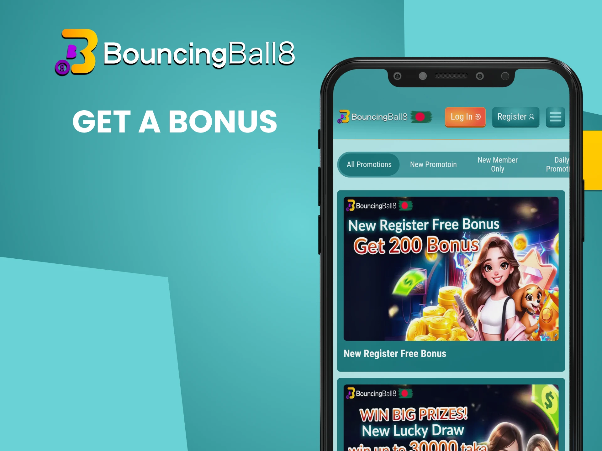 Get a bonus in the Bouncingball8 app.