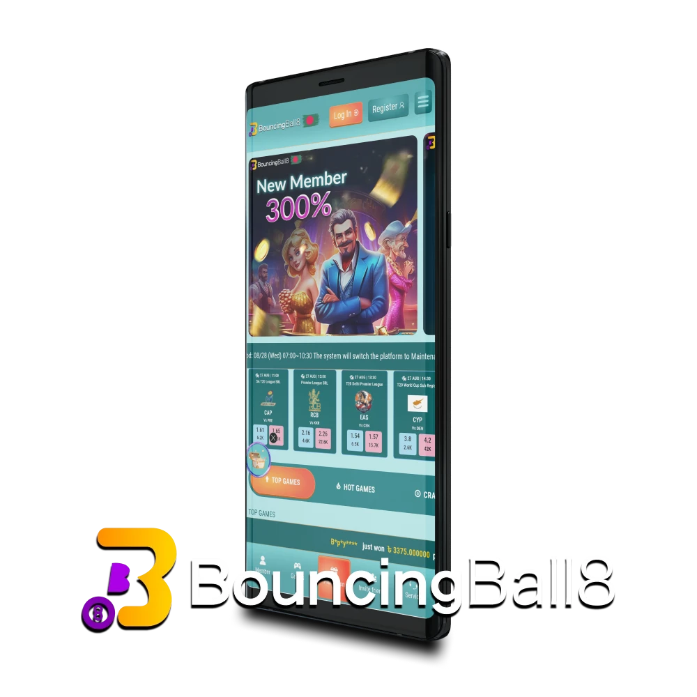 Use the Bouncingball8 app to play games.