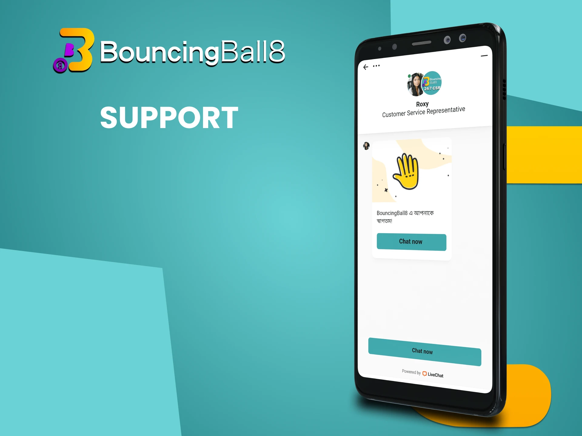 Use the Bouncingball8 app to contact support.