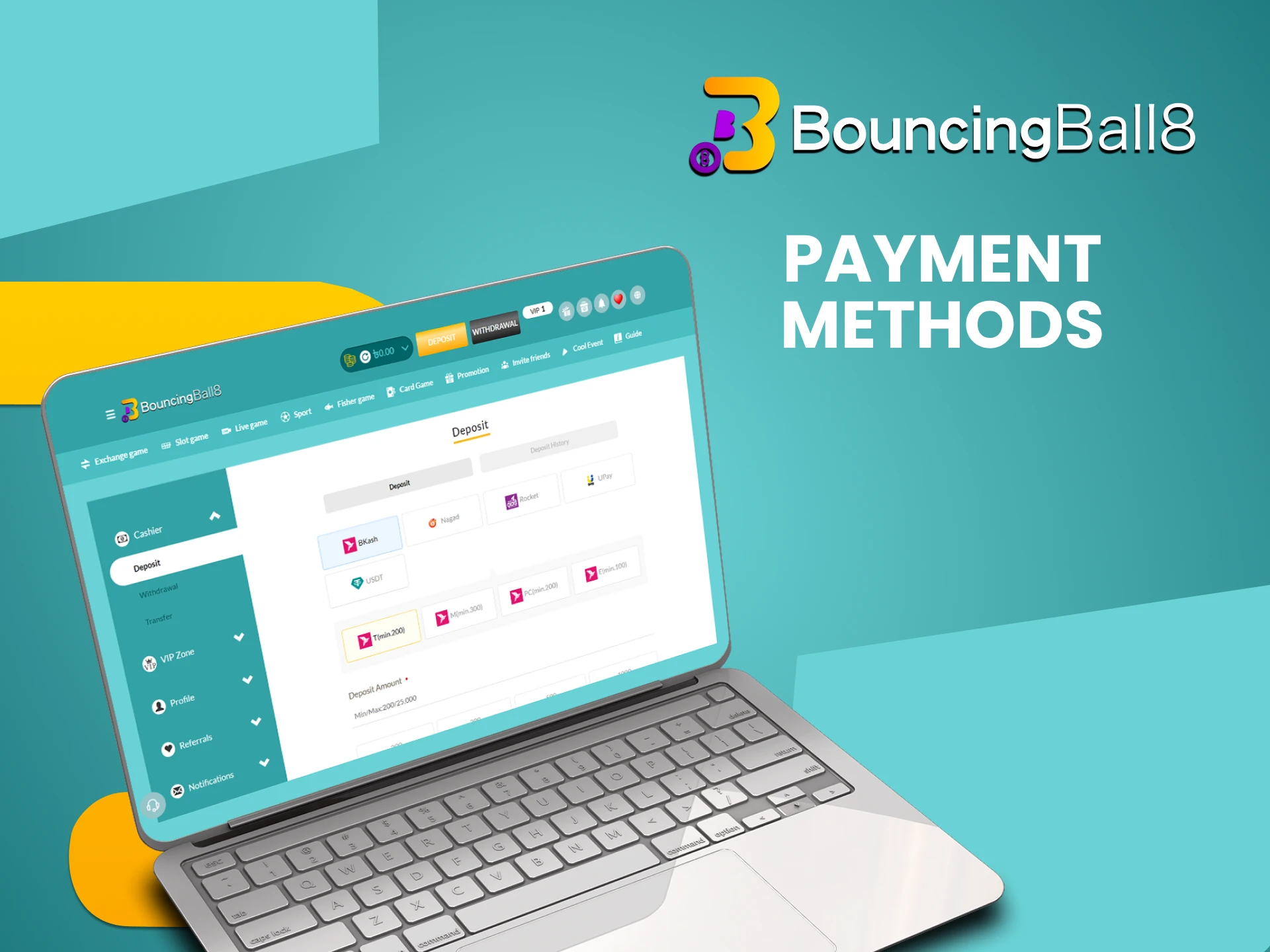 We will cover payment methods on Bouncingball8.