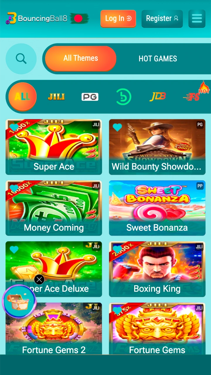 A collection of slots at Bouncingball8.