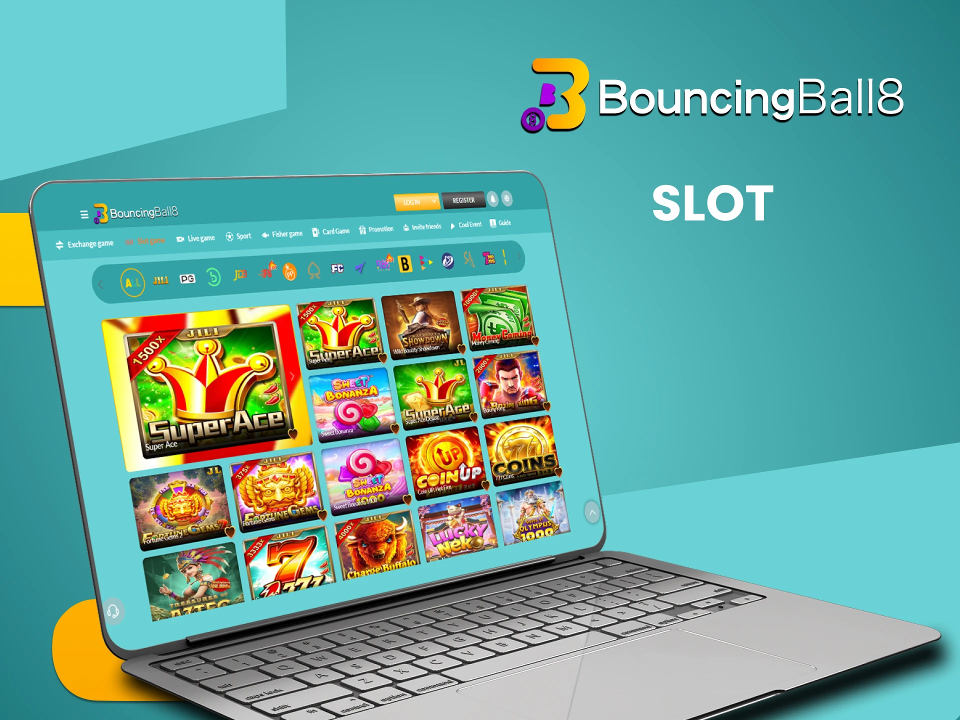 Play slots at Bouncingball8.