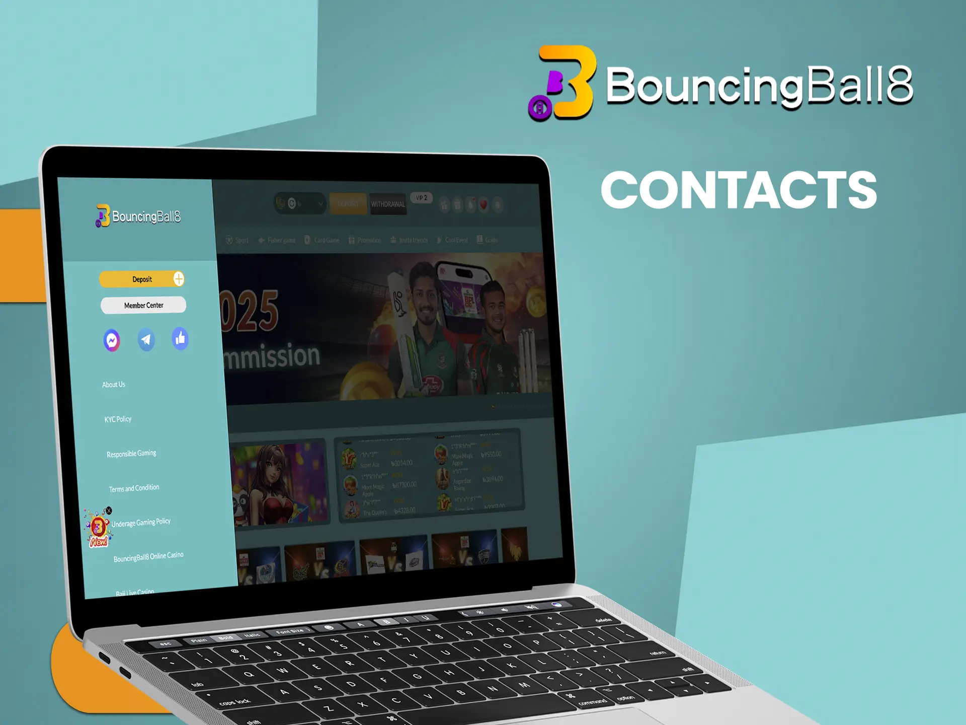 Familiarise yourself with the main support contacts that are regularly available at BouncingBall8 Casino.